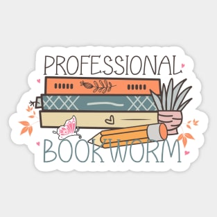 Professional bookworm World Book Day for Book Lovers Library Reading Sticker